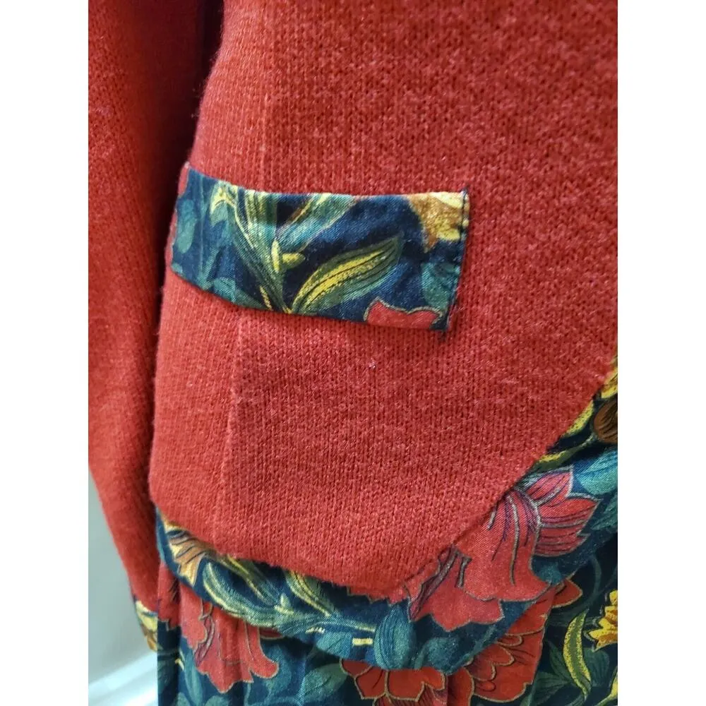 Matthew & David Women's Red Floral Single Breasted Blazer & Skirt 2 Pc's Suit 16 - Image 5