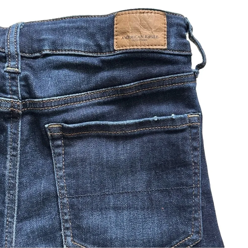 American Eagle Jean Shorts Next Level Stretch Hi Rise Shortie Distressed Size 2 - Image 9