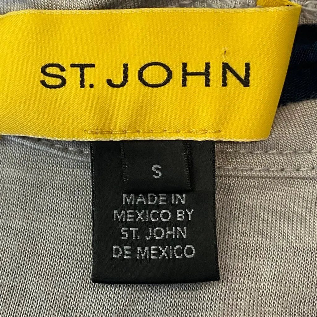 St. John Silk Colorblock Long Sleeve Crewneck Tee Shirt Small - Image 5