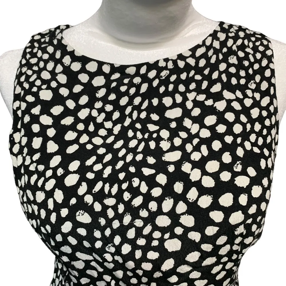 ZARA Printed A-Line Dress, black and white with pockets, medium - Image 5
