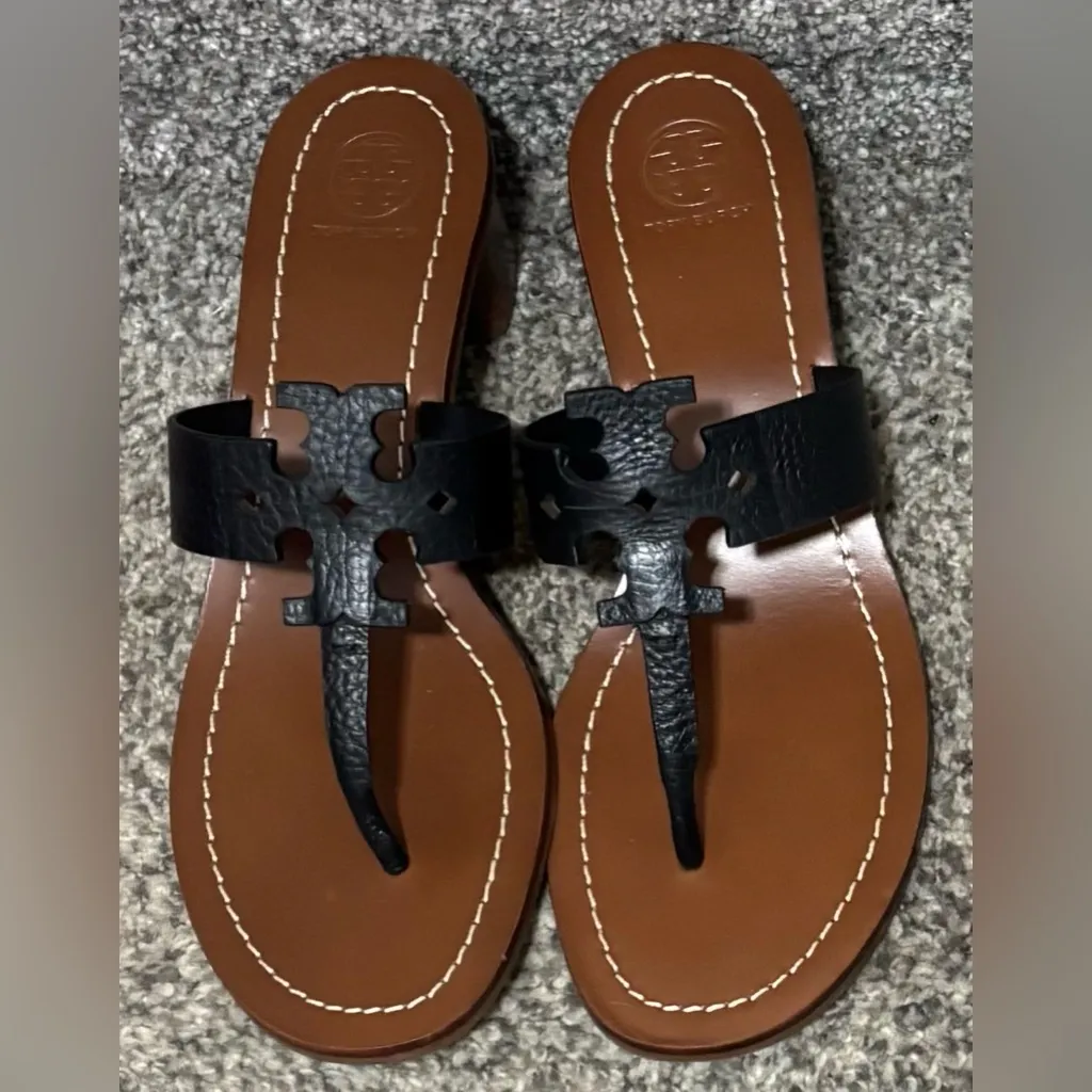 NEW Tory Burch Moore Black Leather Heeled Sandals - Image 8