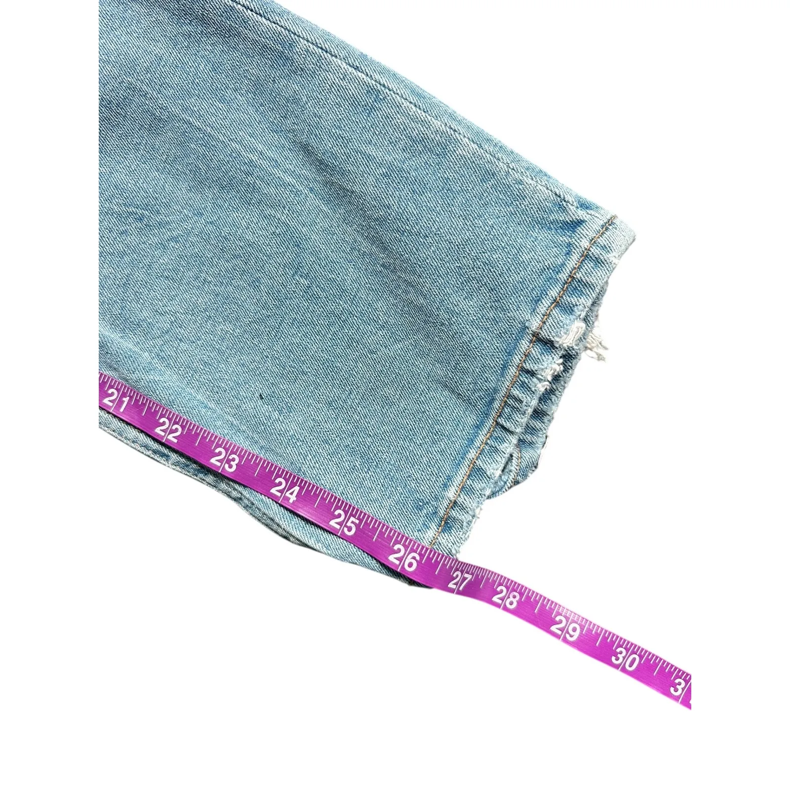 Abercrombie & Fitch Curve Love The Ankle Straight Ultra High Rise Light Wash NWT - Image 3