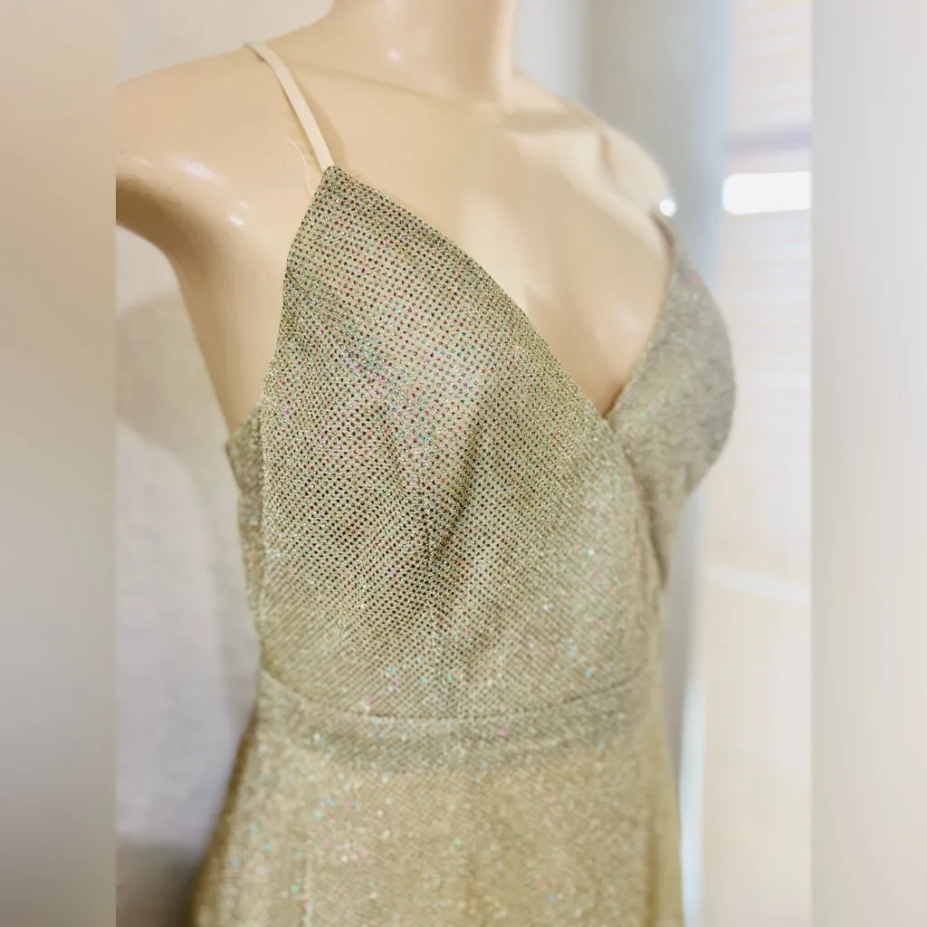 Lulu's Light of the Party Gold Multi Sparkly Sleeveless Mini
Dress Size M - Image 6