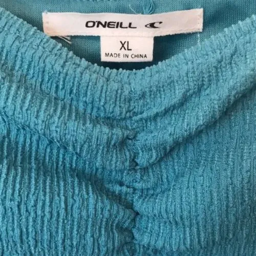 O'Neill Teagan Knit Bubble Sleeve Smocked Mini Dress in Blue Size XL NWT!!! - Image 5
