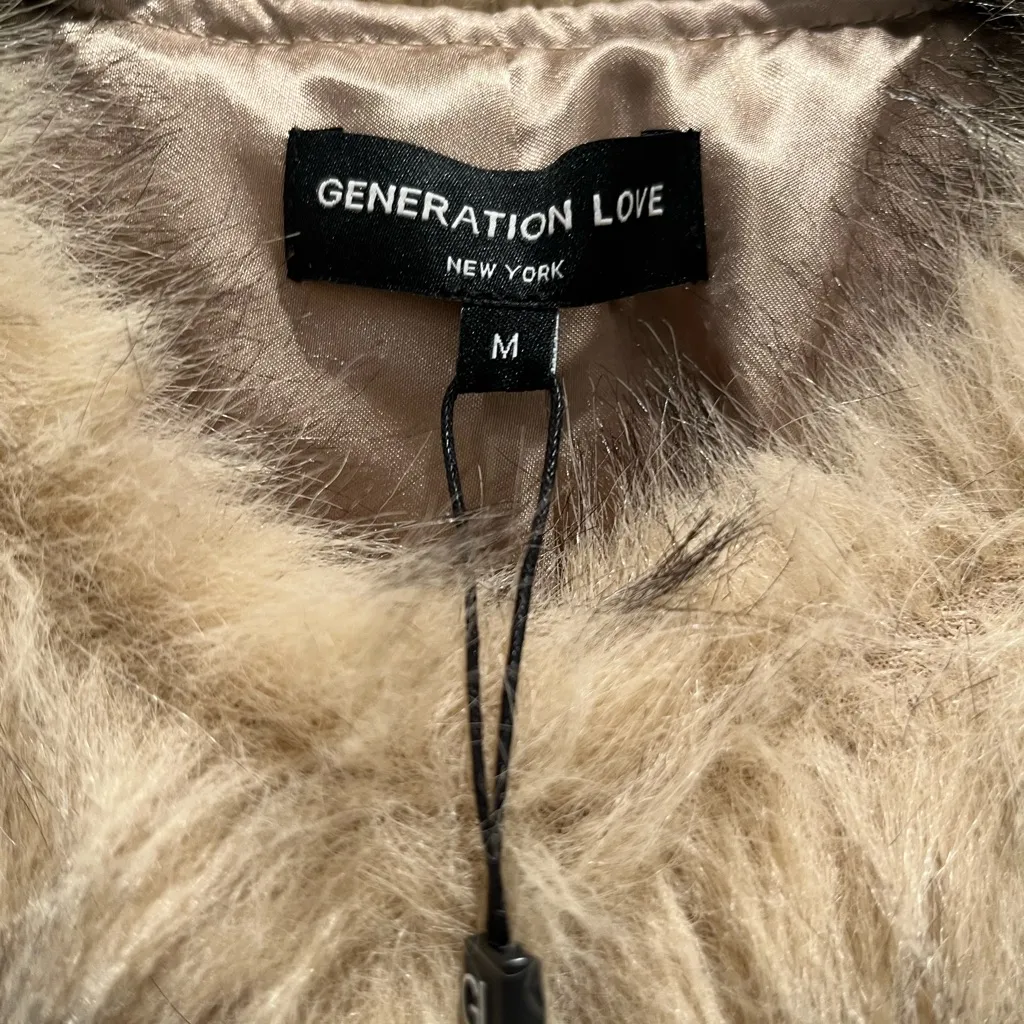 NWT GENERATION LOVE Lucas Faux Fur Jacket Brown & Black M - Image 12