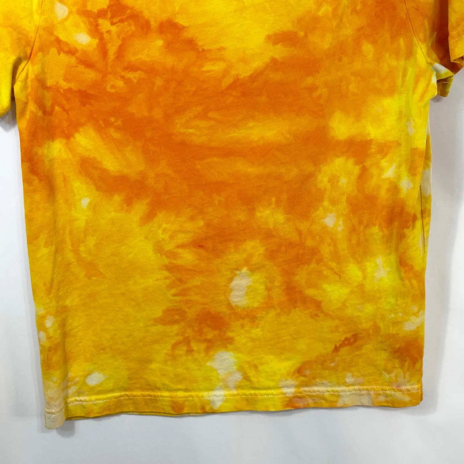 Nike Large Tee Handmade Tie Dye Top‎ Yellow Orange Felt Flower Logo Preppy 276 - Image 10