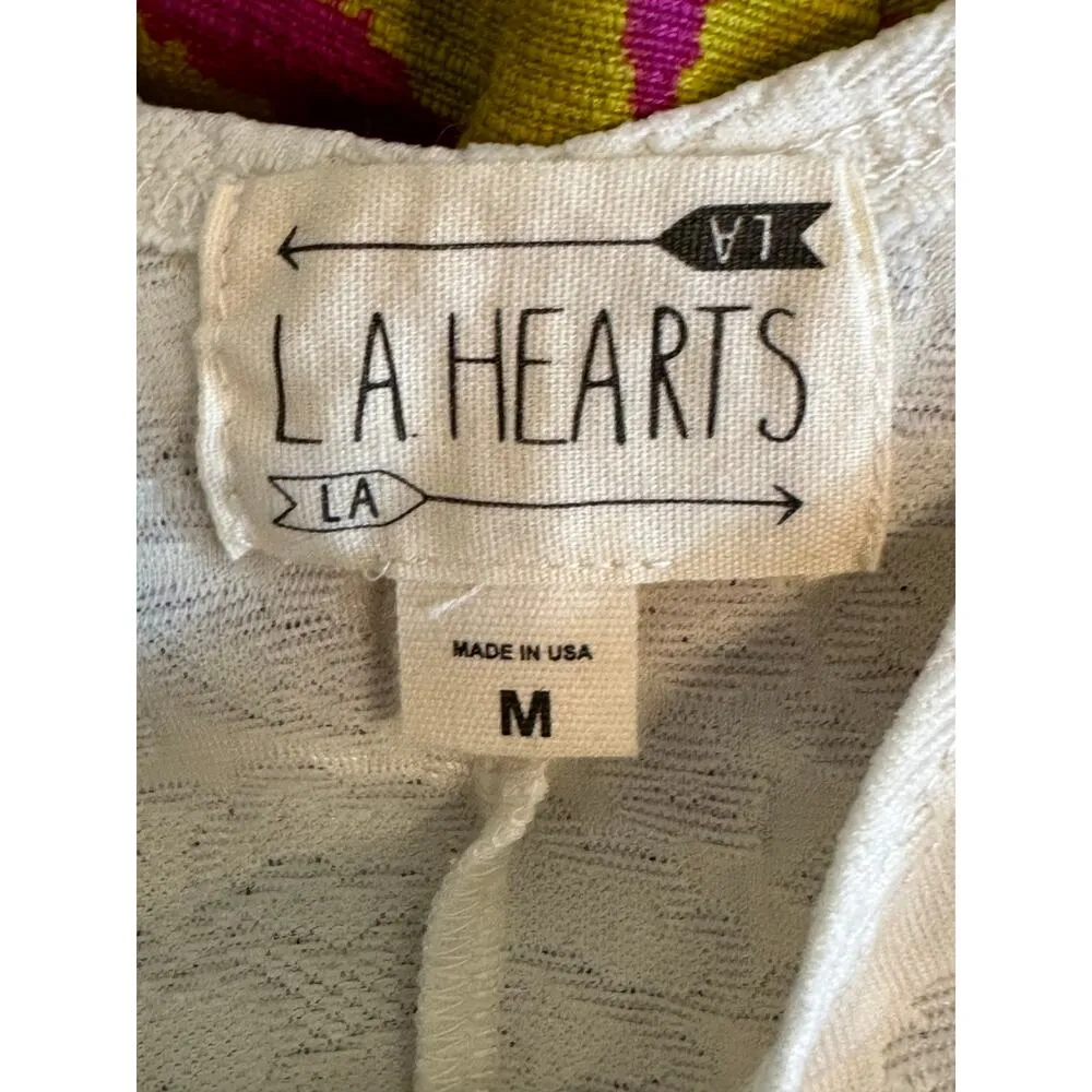 Ivory Floral Crop Scoop Neck Lace Sleeveless PacSun LA Hearts Tank Top sz M - Image 13