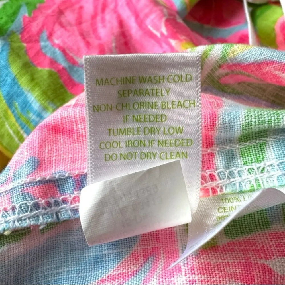 Lilly Pulitzer XS The Beach Pant - 100% Linen - Vibrant Floral Print - Image 11