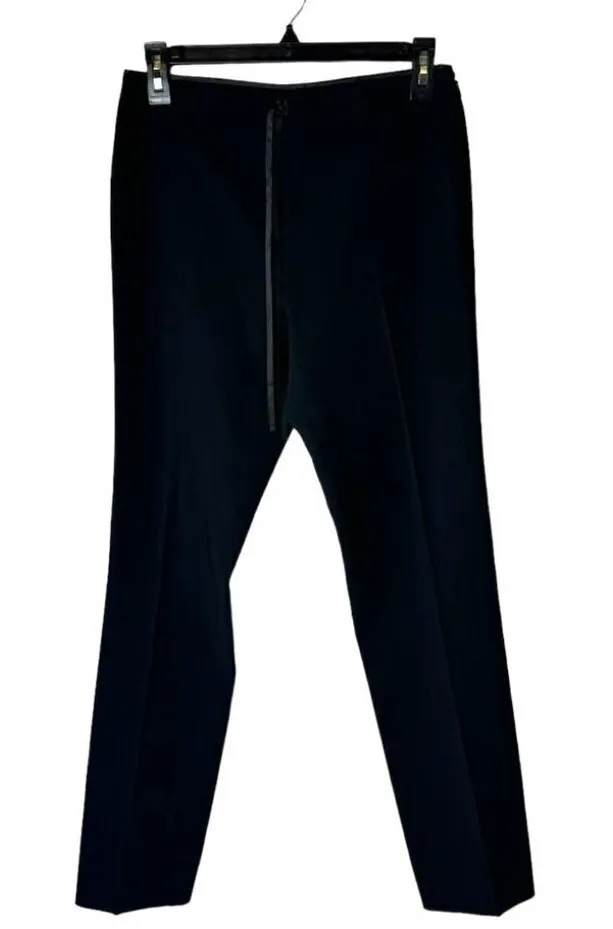 Moschino Black Seamless Side Zip Tie Front‎ Straight Leg Trouser Pants Size 4 - Image 1