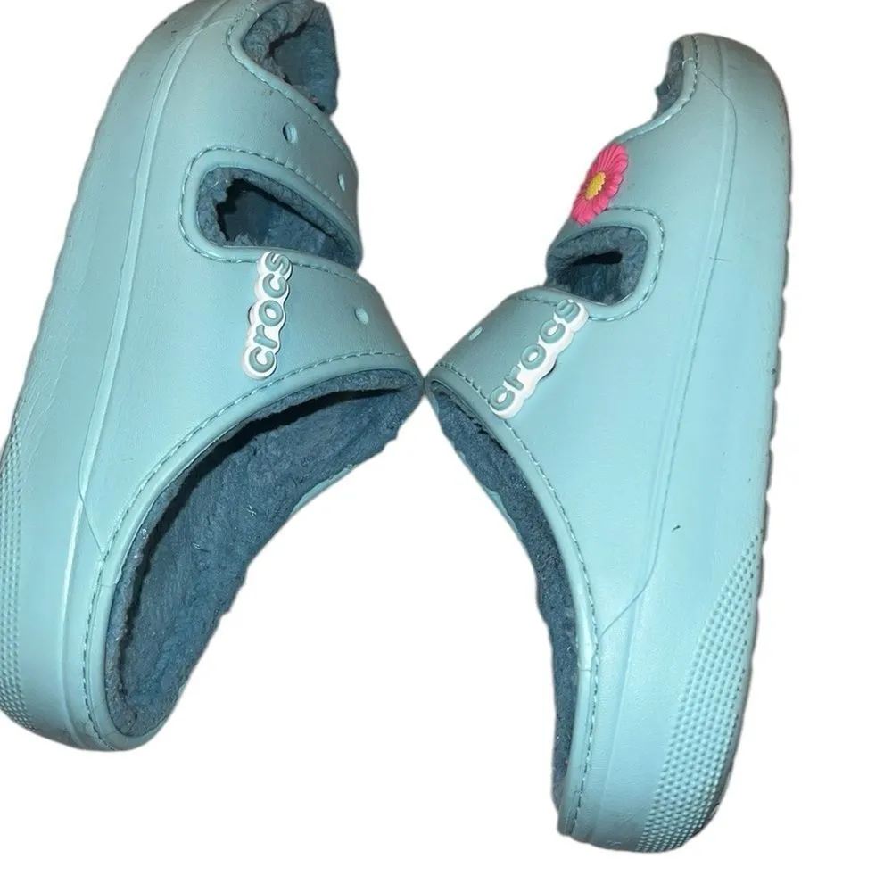 Crocs Blue Women’s Sandals with Flower Accent Size 9 - Image 4