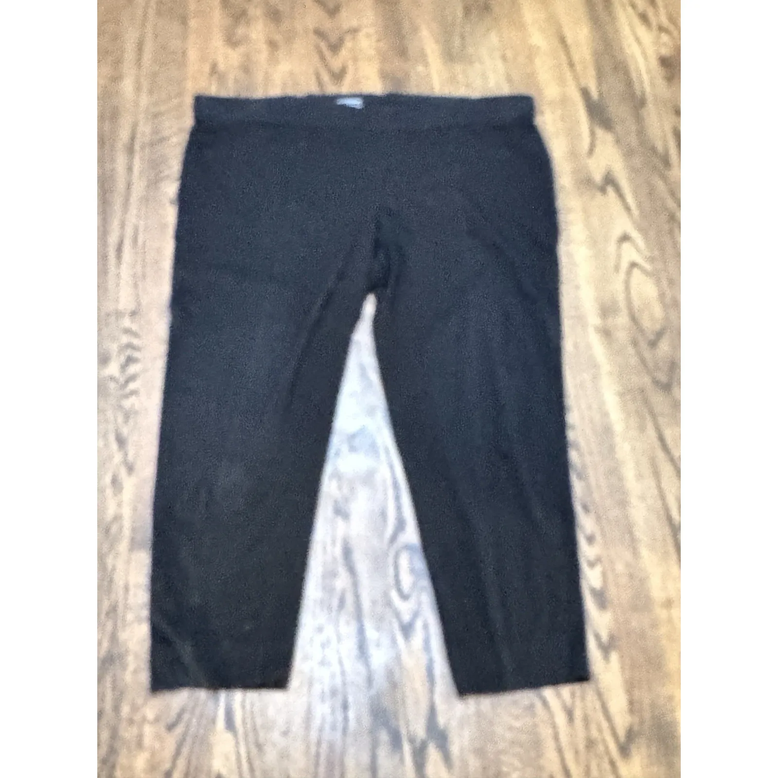 Eileen Fisher Black Cotton Pants Size 2X Pull On‎ Seamed - Image 2