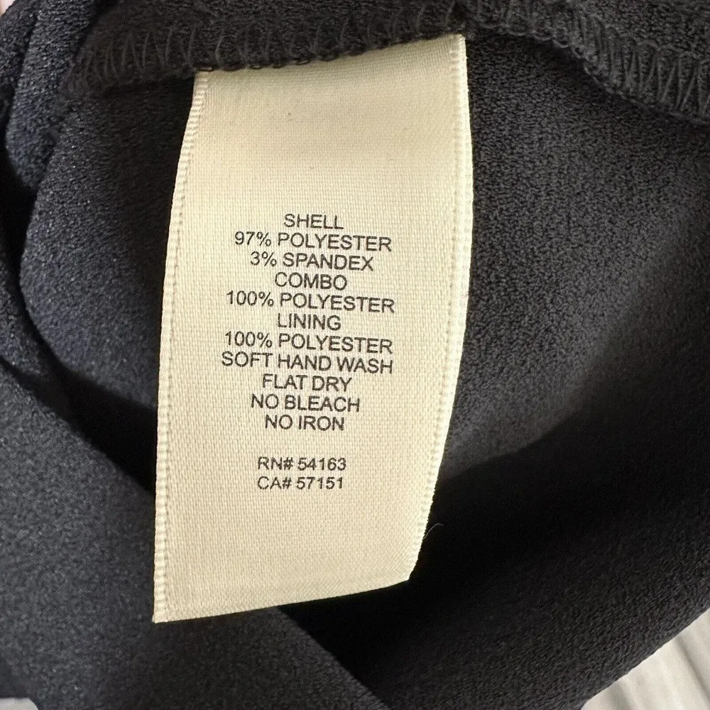 NWT Eliza J Tulle Ruffle Sleeve Stretch Crepe Jumpsuit Women's Black Size 6 - Image 6