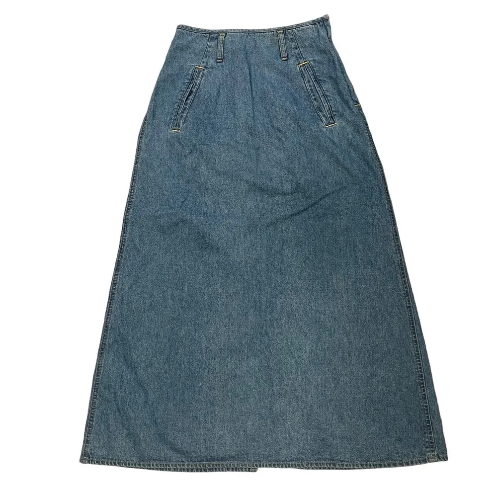 Vintage LizWear Cotton Denim Maxi Skirt - Image 3