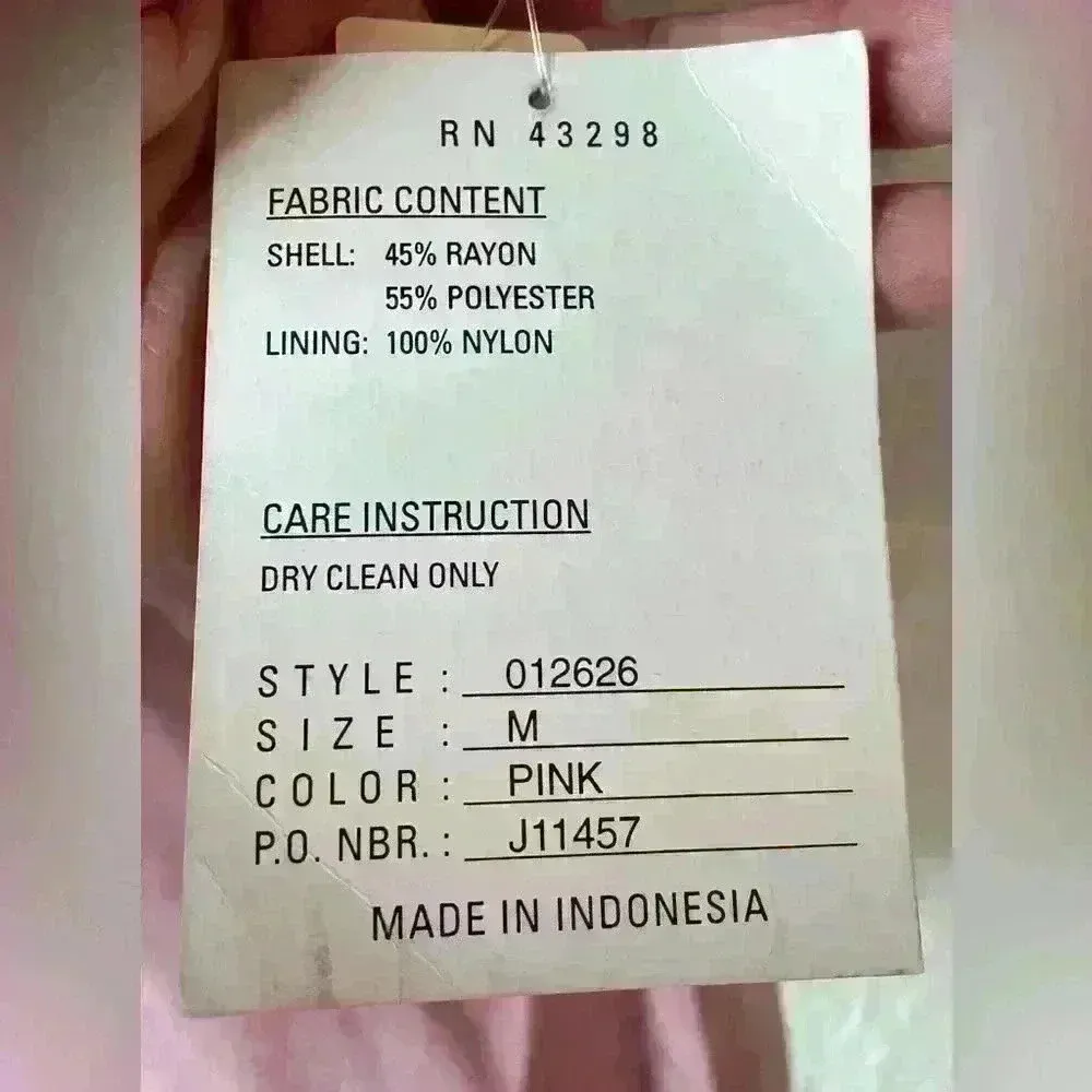 NWT vintage Gallery pink cape style, short trench coat with long lapel; M - Image 8