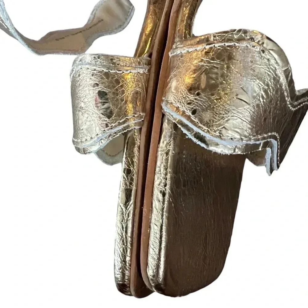 Dolce vita ILVA heels distressed gold leather women’s 11 slip on strap holiday - Image 9