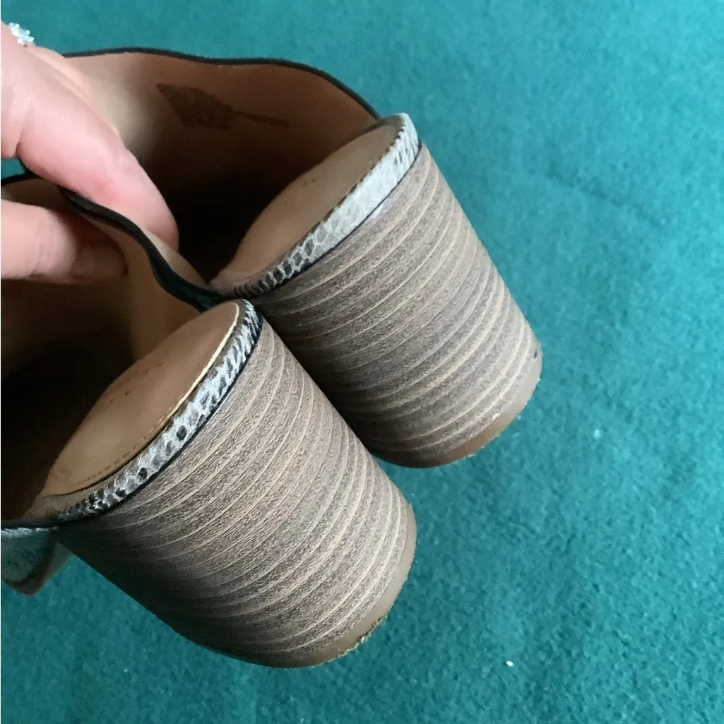 Snake print mules on comfy mid heels 🌼🌼 - Image 9