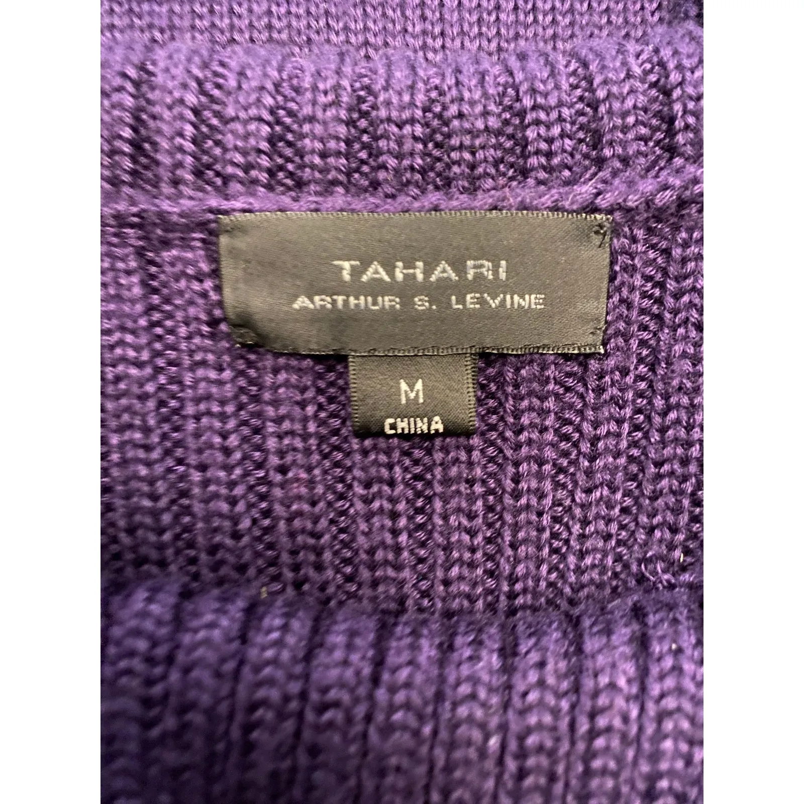 Tahari Purple Knit Sweater Dress Off Shoulder Cowl Neck Wool Blend M Luxury - Image 6