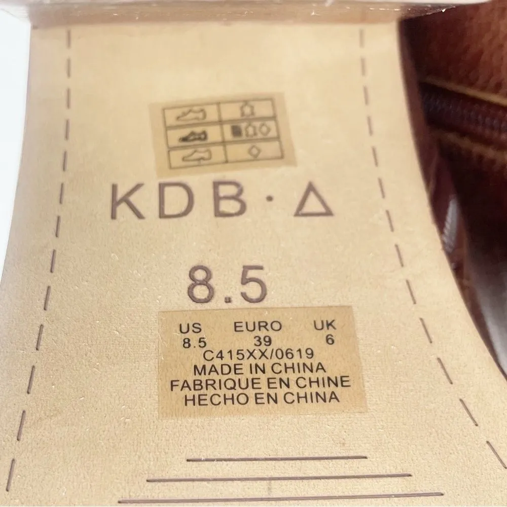 KDB Kelsi Dagger Brooklyn Watchman Booties Brown Leather Block Heel Size 8.5 - Image 11