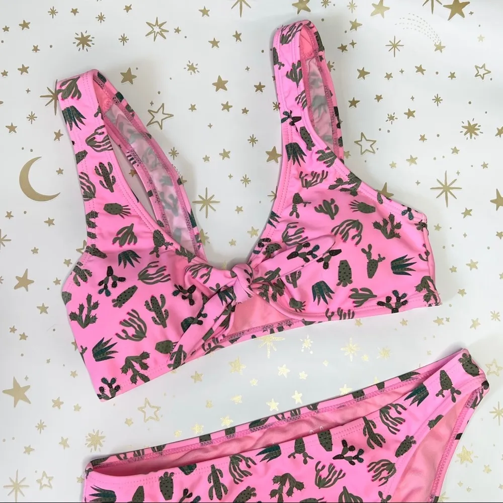 Neon Pink Cactus Bikini Swimsuit Set - Image 5