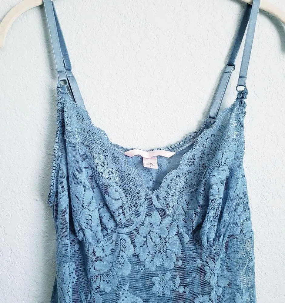 Victoria's Secret Cornflower Blue Lace Slip - Image 3