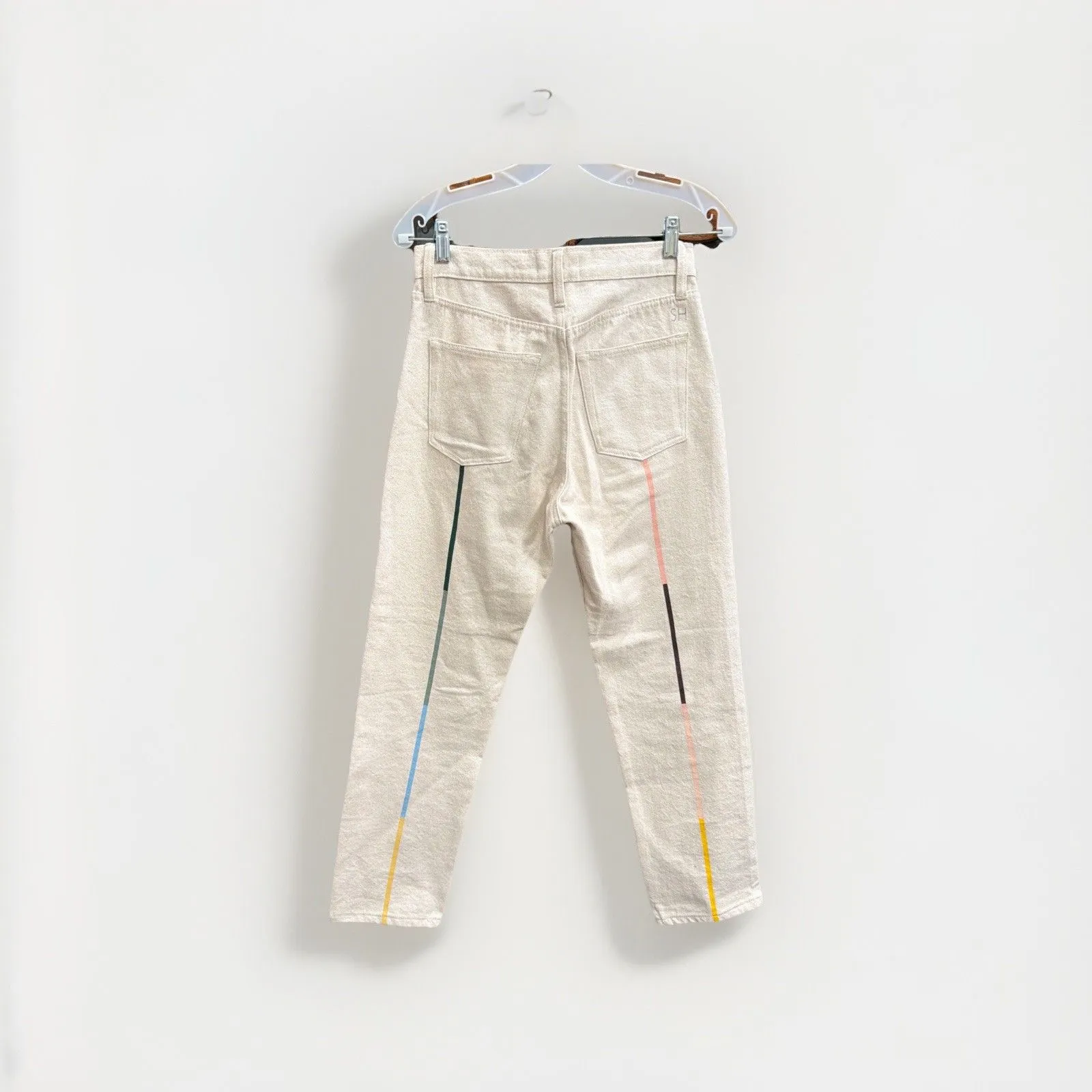 Still Here Tate Jeans Rainbow Cloud Jeans in Cream Bone Size 26 - Image 3