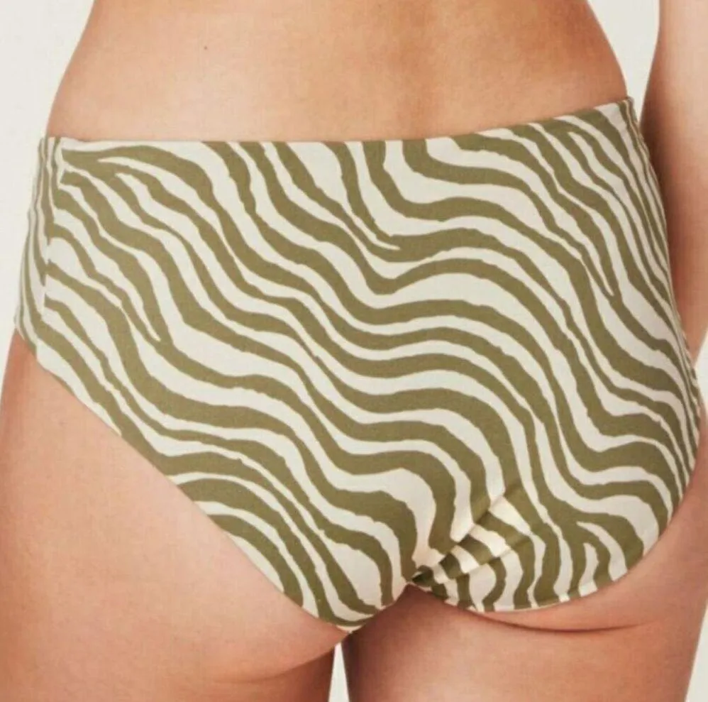 Andie The Hipster Bottom Bias Stripe Olive Animal Print Zebra Size M New - Image 4