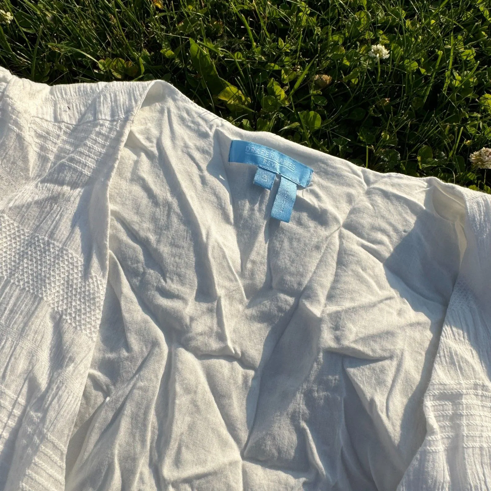 DRAPER JAMES RSVP Puff Sleeve Wrap Dress Ruffled Striped Size: Small - Image 4