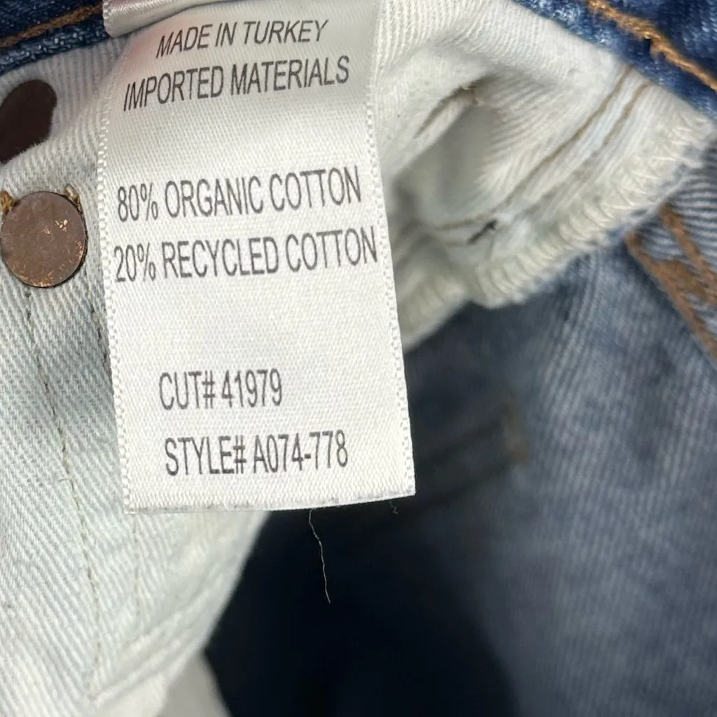 AGOLDE Riley Cropped High Rise Sttraight Leg Distressed Raw Hem Jeans Sz 24 - Image 10