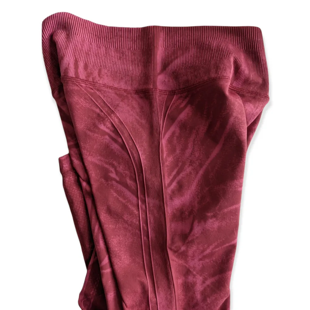 Lululemon High Rise Pink Ebb To Street Tight Wash Leggings Tie Dye - Image 2