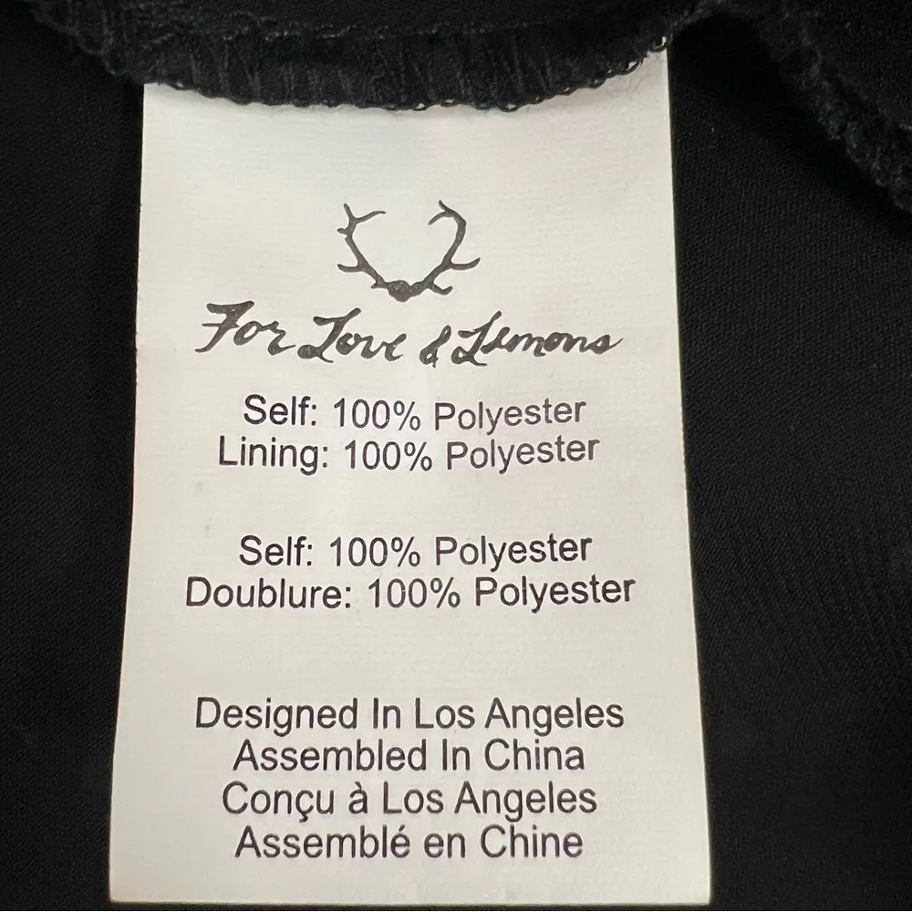 For Love & Lemons Truffles Polka Dot Babydoll Mini Dress Black Romantic Size S - Image 9