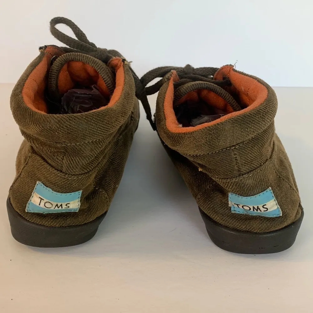 TOMS Brown Waxed Twill Highland Botas - Image 8