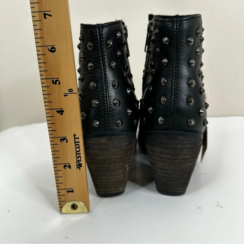 NEW Harley Davidson Wexford Black Heeled Ankle Boots Womens 5.5 Studded Biker - Image 10