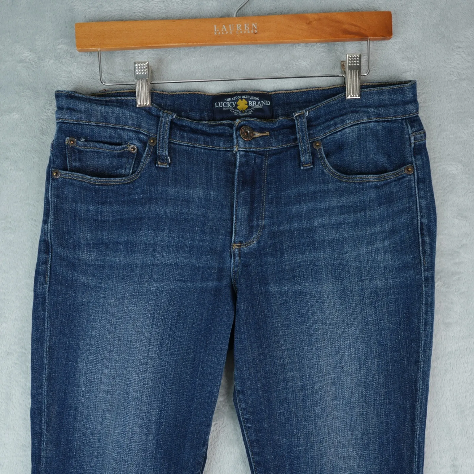 Lucky Brand Jeans Womens 8/29 A Sweet Straight Leg Dark Wash Mid Rise Stretch - Image 3