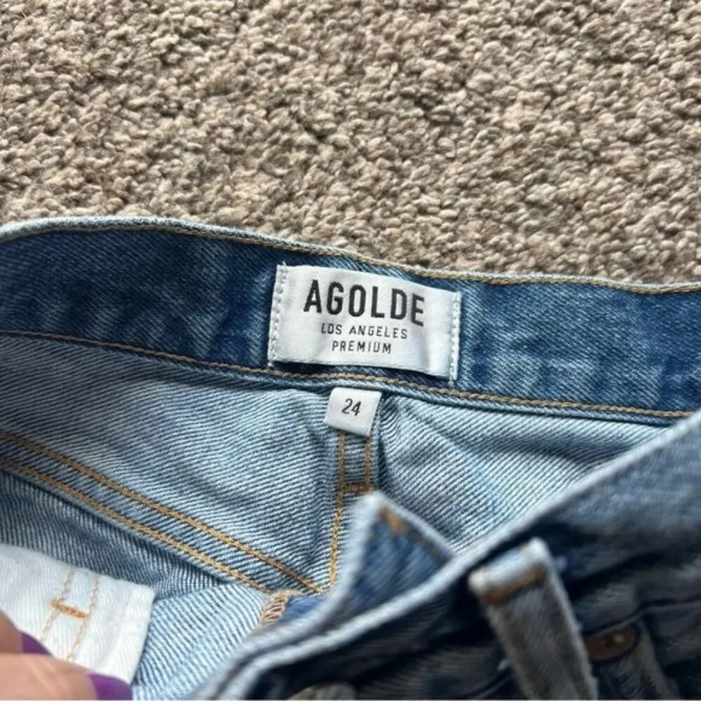 AGOLDE DEE Short Women’s High Rise Button Fly Denim Size 24 - Image 4