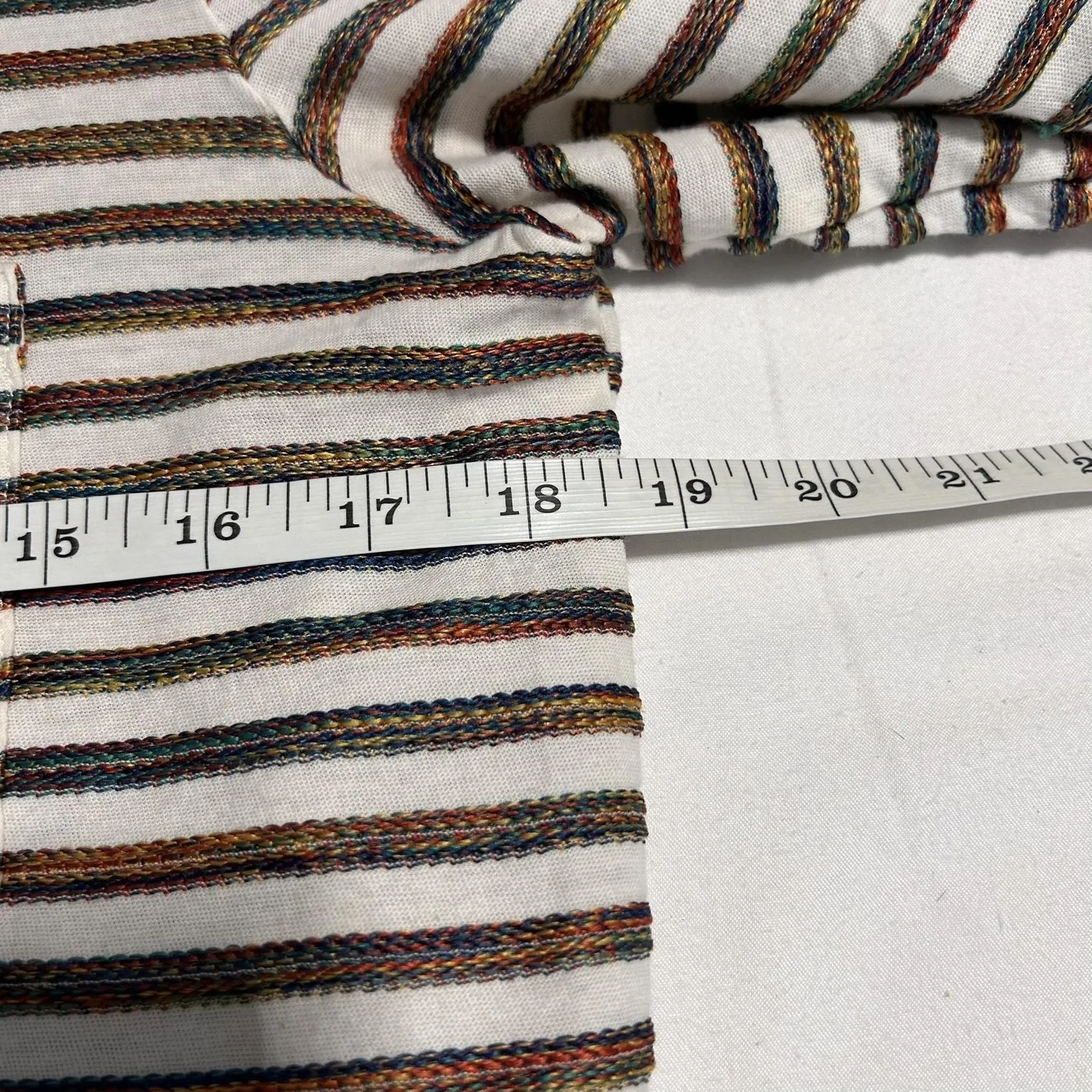 Madewell Shirt Womens XS Multicolor Stripe Thermal Long Sleeve Pocket AG244 - Image 10