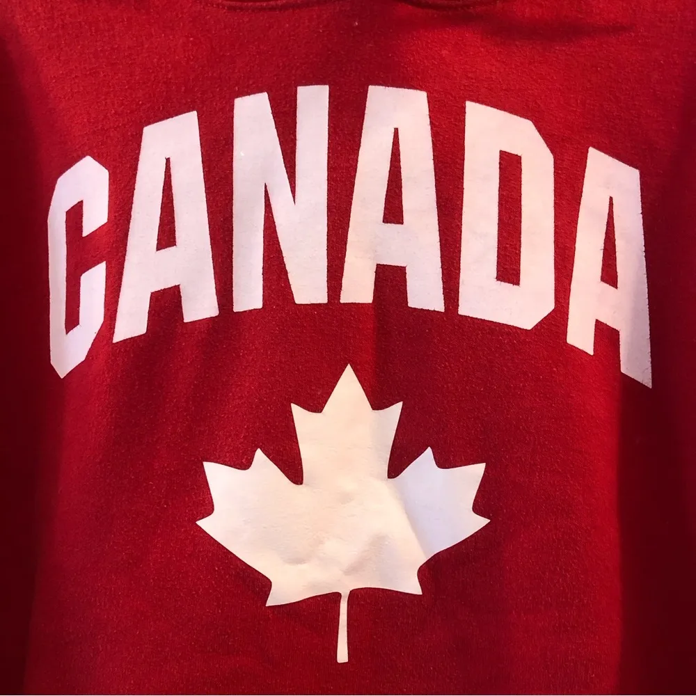 Canada Maple Leaf Hoodie Pullover Jacket Red - Image 2