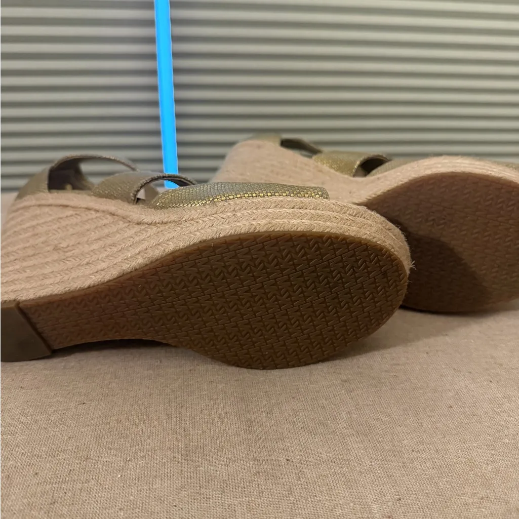 Michael Kors Metallic Gold Wedge Sandals - Image 5