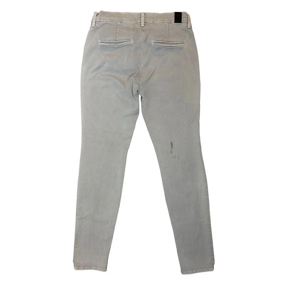 Vince Creased Chino Khaki Pants Sz 26 Gray Steel Slash Pockets Flaw - Image 5