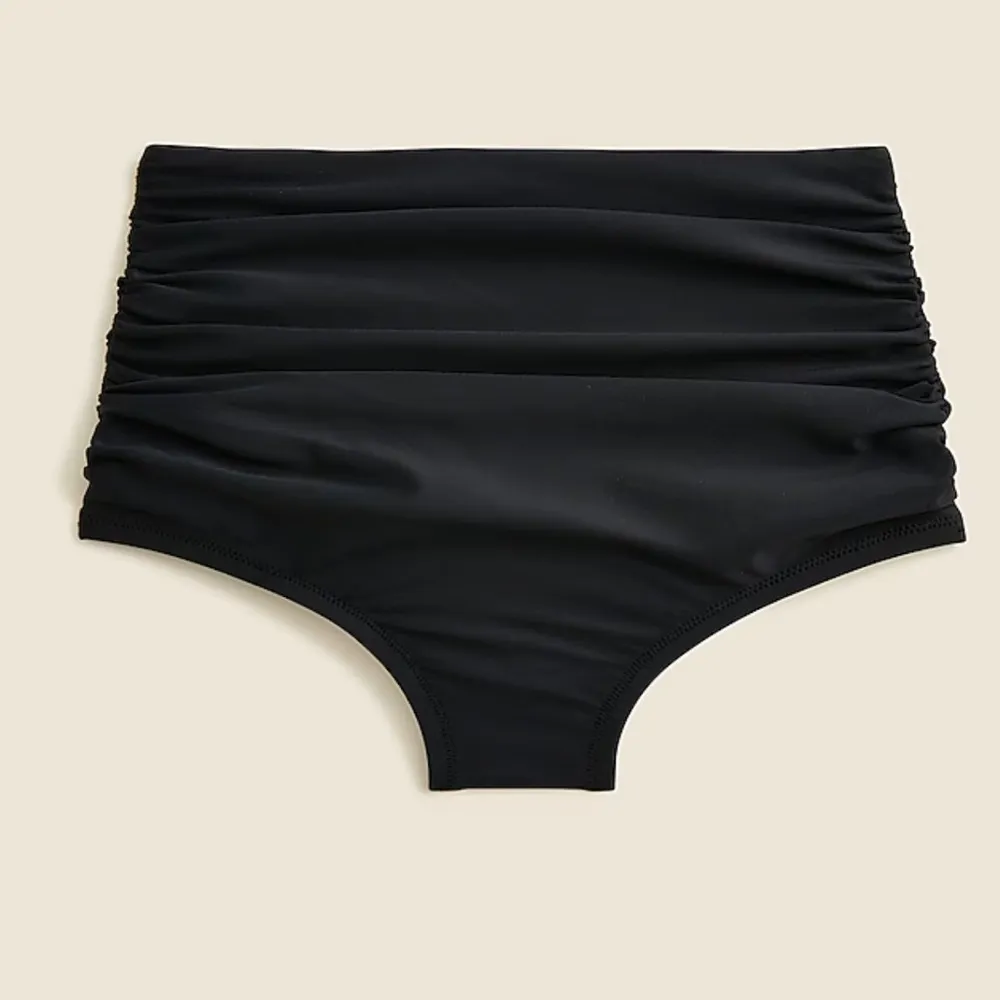 Ruched high-rise full-coverage bikini bottom Black Size 3X - Image 2