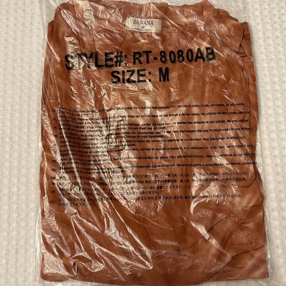 Zenana Premium NEW! ZENANA Oversized Boyfriend T-Shirt Orange Tie Dye Size MEDIUM Short Sleeve - Image 4