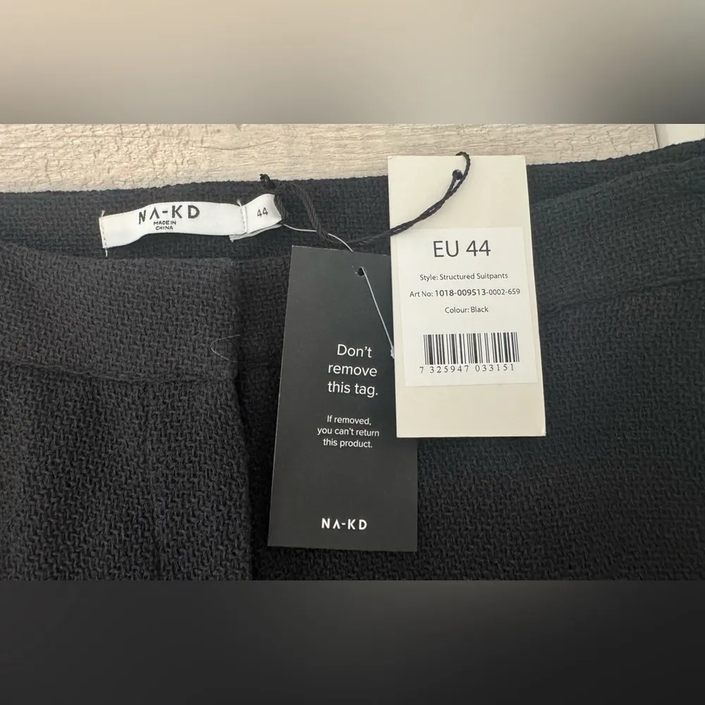 NAKD Structured Suit pant Cropped Flared Textured Office Career NWT 44 US 14 Black - Image 15