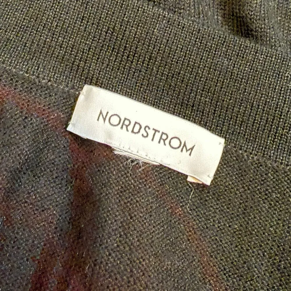 Nordstrom Women’s Black Merino Wool Blend Long Sleeve Open Front Long Cardigan - Image 6