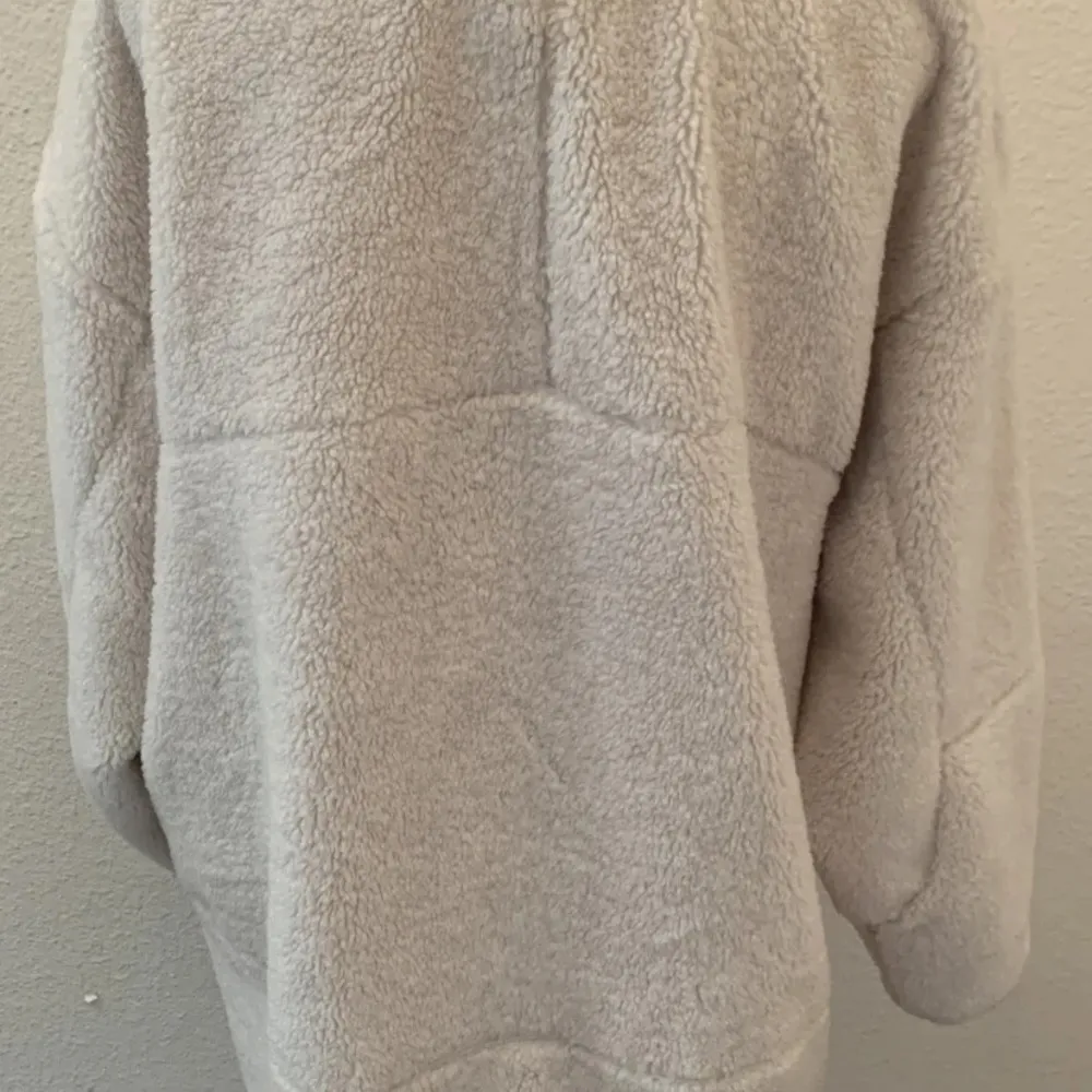 Lululemon Off white Opal Collarless Textured Sherpa Fleece Coat 12 Large NEW NWT - Image 6
