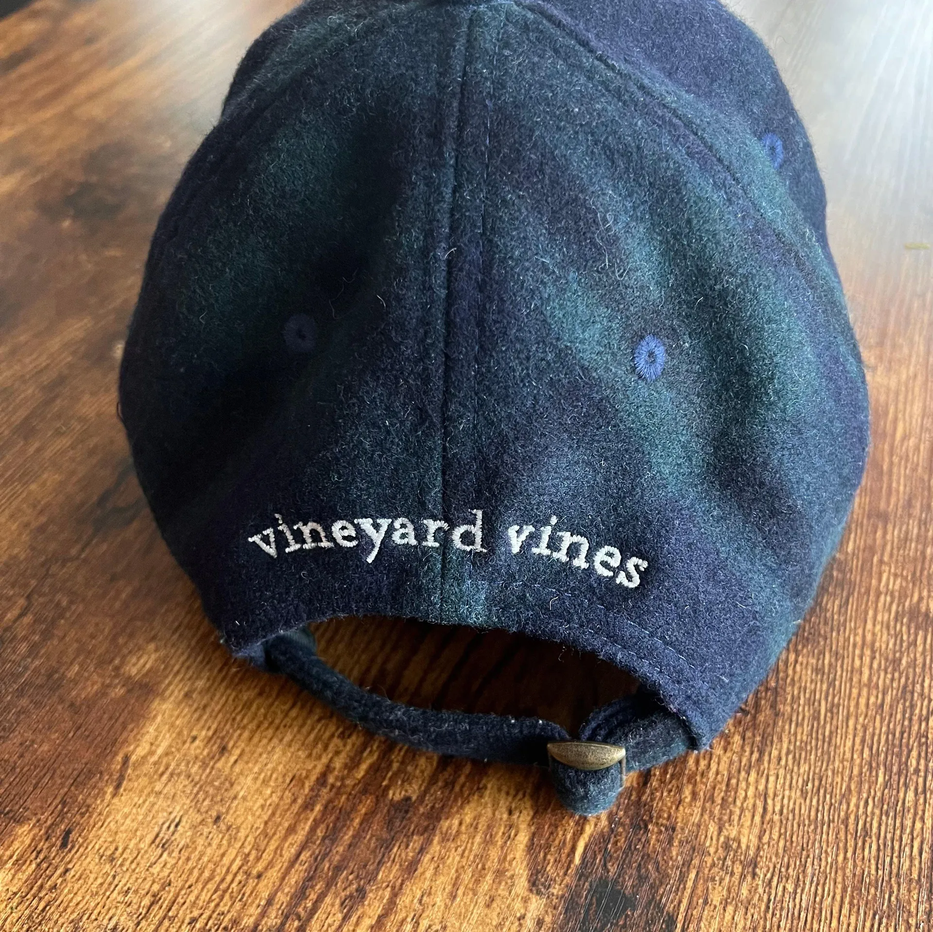 Vineyard Vines Navy & Green Wool Baseball Hat - Image 2