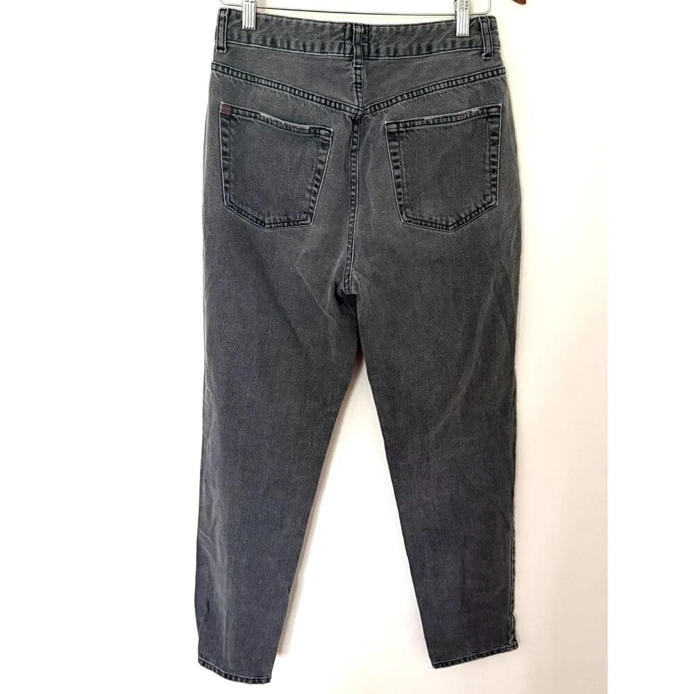 BDG Urban Outfitters Mom High Rise Relaxed Fit Black Distressed Hem Jeans Sz 28 - Image 3