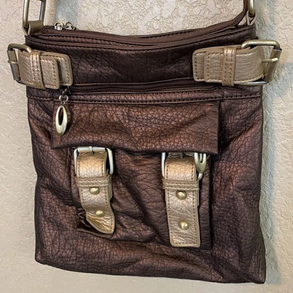 wilson's leather Metallic brown/gold small crossbody purse - Image 2