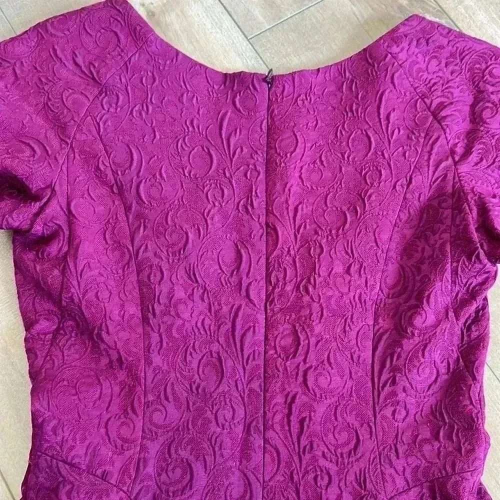 The Kooples Sheath Dress Burgundy Magenta Jacquard  Textured Sz 34 (US Sz 4) - Image 5