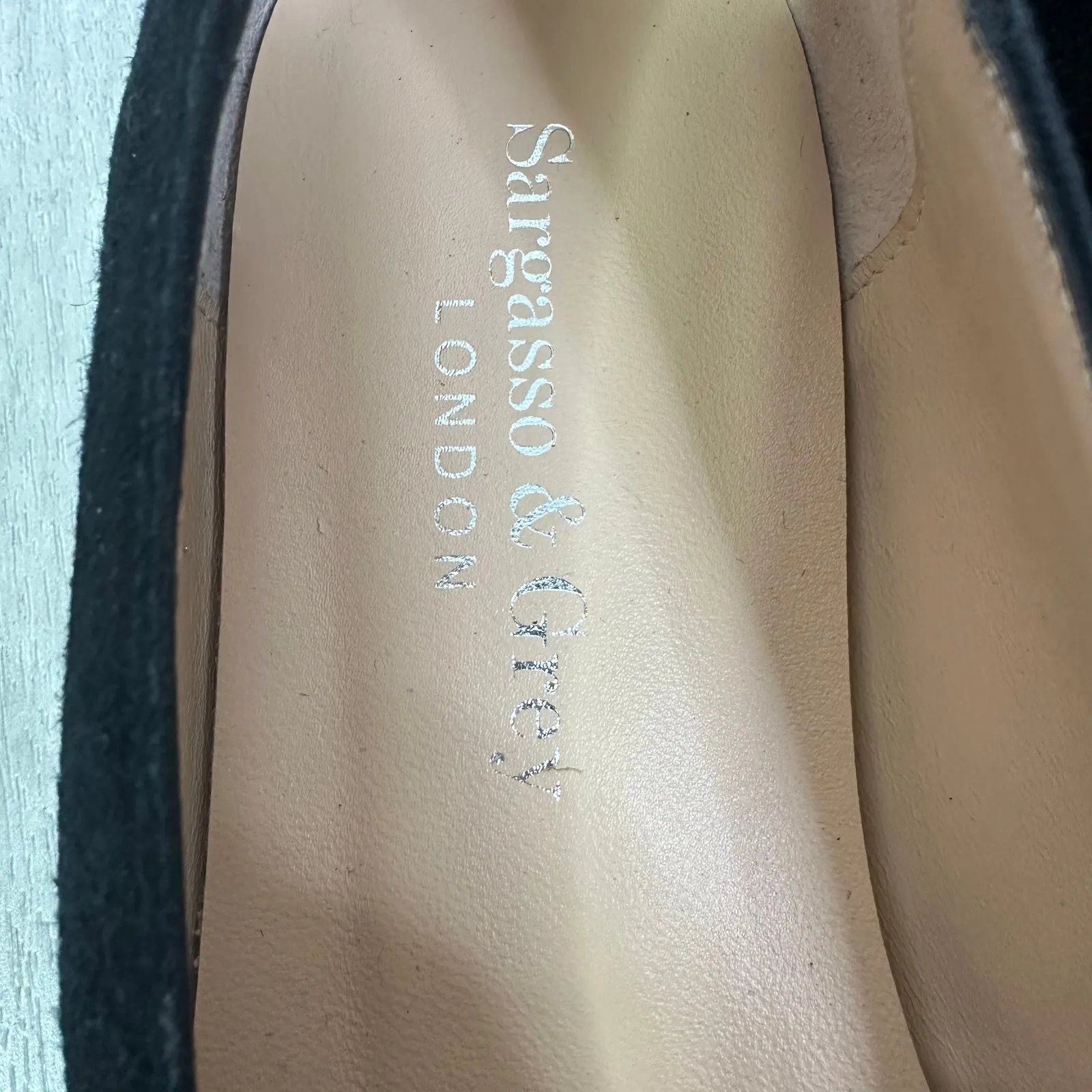 Sargasso & Grey London Kelly Ballet Flats Black Suede Bow Rhinestone Size 37 - Image 3