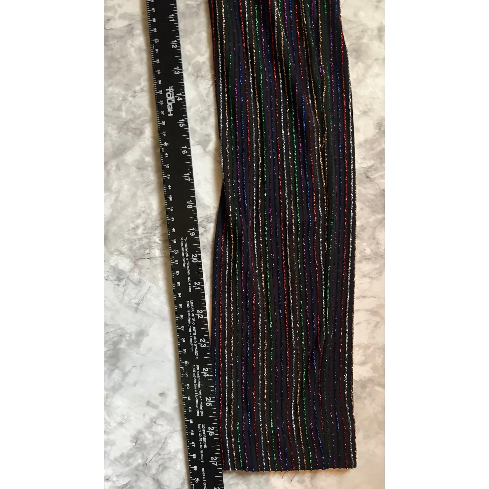 Zara Knit Women's Size S Pants Colorful Stripe‎ Slit Hem Knitwear Trousers - Image 9