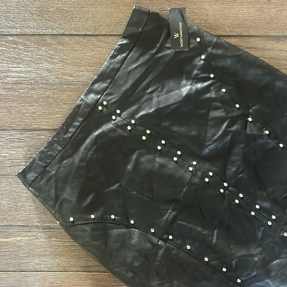 NWT  Skirt Black Pencil Butter Soft Faux Leather - Image 2